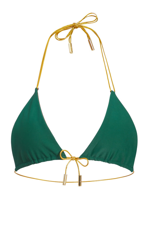 Hunter Green/Chocolate Reversible Thongkini Top