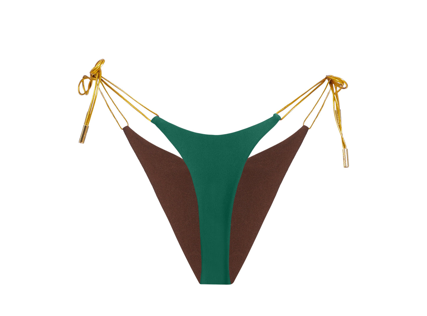 Hunter Green/Chocolate Reversible Thongkini Bottom