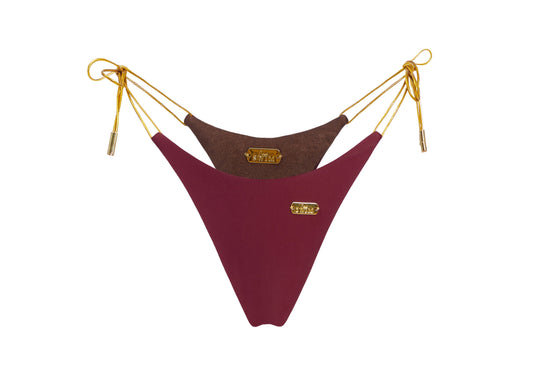 Wine/Chocolate Reversible Thongkini Bottom