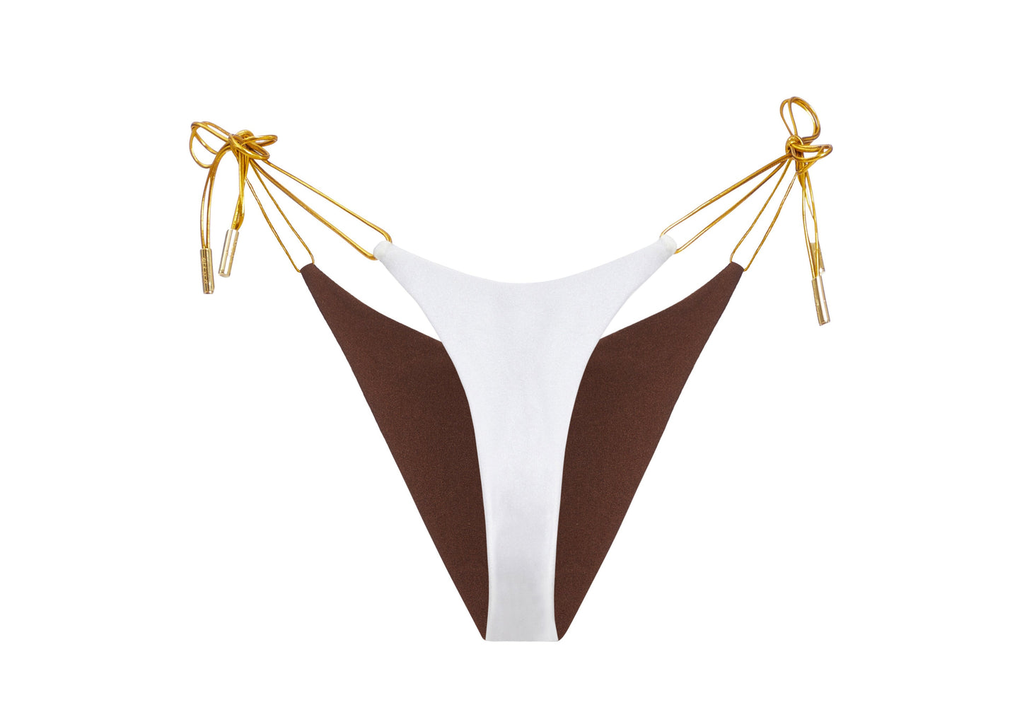 White/Chocolate Reversible Thongkini Bottom