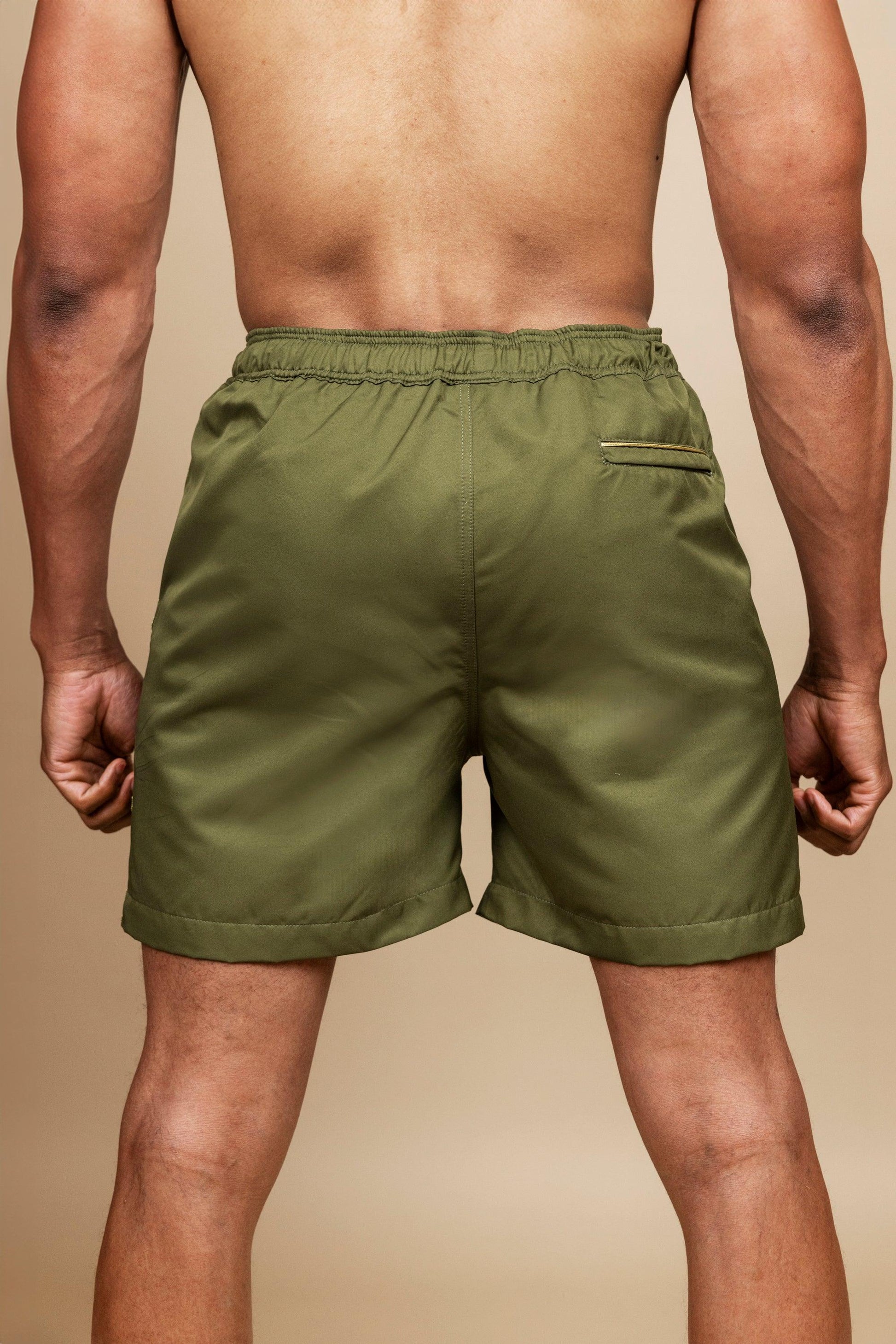 Olive Swim Trunks