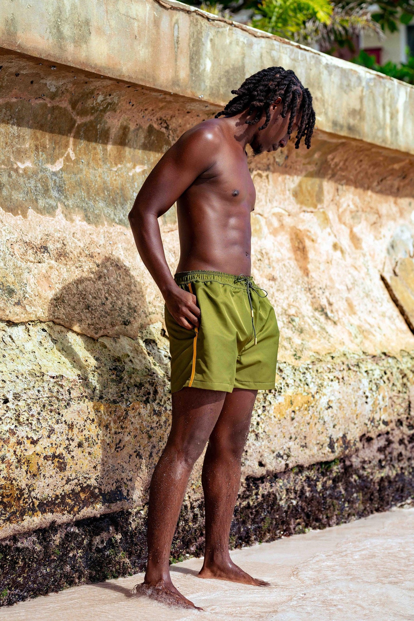 Olive Swim Trunks